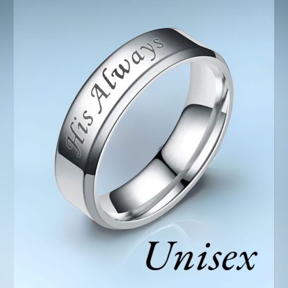 “His Always” l Inscribed Ring, Band l Titanium Steel l Sizes 5-11 l New l w/box - Picture 6 of 6